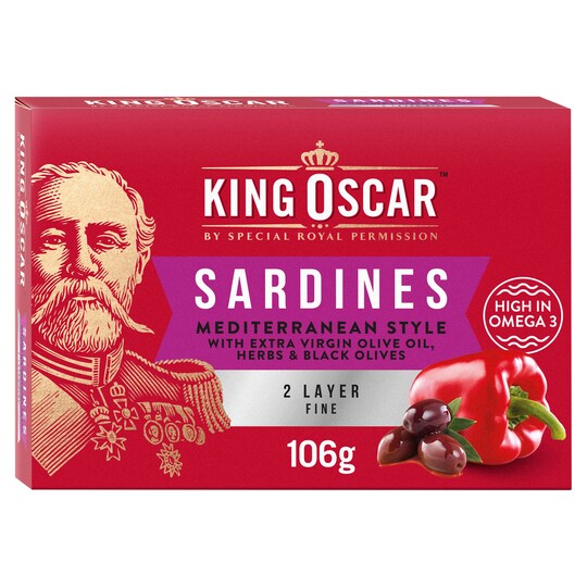 King Oscar Sardines Mediterranean Style 106G Tesco Groceries
