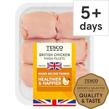 Tesco British Chicken Thigh Fillets 600G