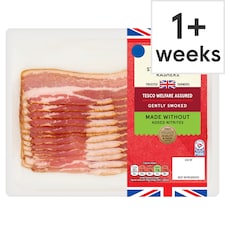 Tesco Made Without Added Nitrite British 12 Unsmoked Streaky Bacon Rashers 250g