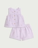 image 1 of F&F Baby 2-Piece Pure Cotton Gingham Top and Shorts Set in Purple