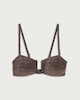 image 4 of F&F Metallic Bandeau Bikini Top in Chocolate