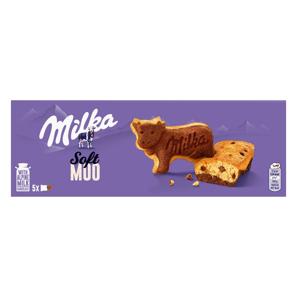 Milka Soft Moo sütemény tejcsokoládé darabokkal 5 x 28 g (140 g)