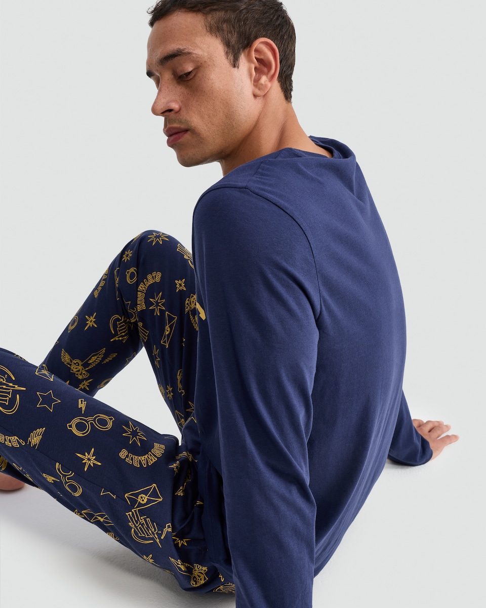 image 1 of Harry Potter Matching Family Christmas Pyjamas in Navy