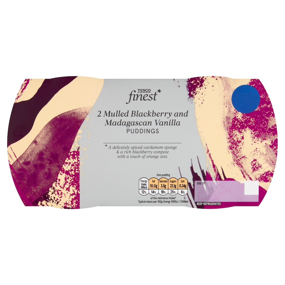 Tesco Finest 2 Madagascan Vanilla & Blackberry Puddings 196g