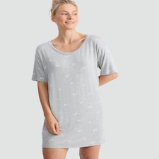 F&F Tree Print Pyjama Dress in Grey