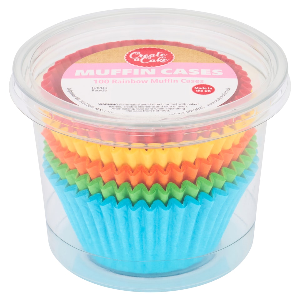 Create A Cake Rainbow Muffin Cases 100