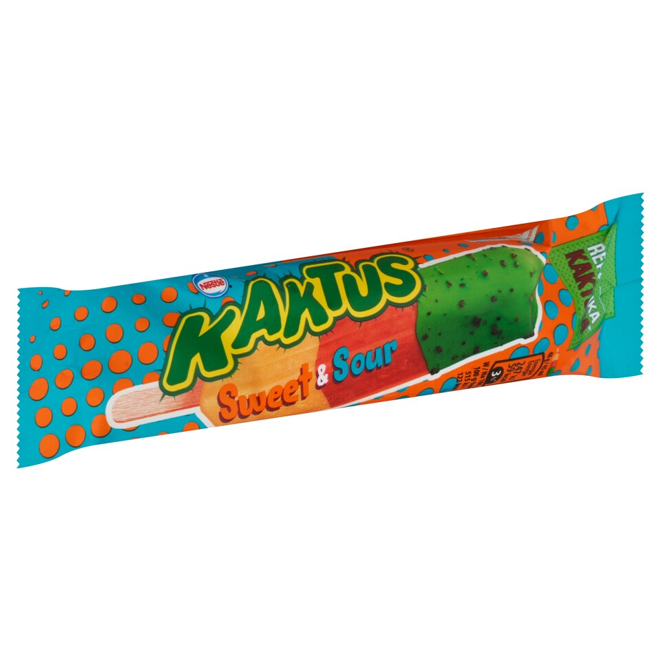 Kaktus Sweet & Sour őszibarackízű és savanyú, narancsízű vizes jégkrém rágógumiízű bevonattal 45 ml