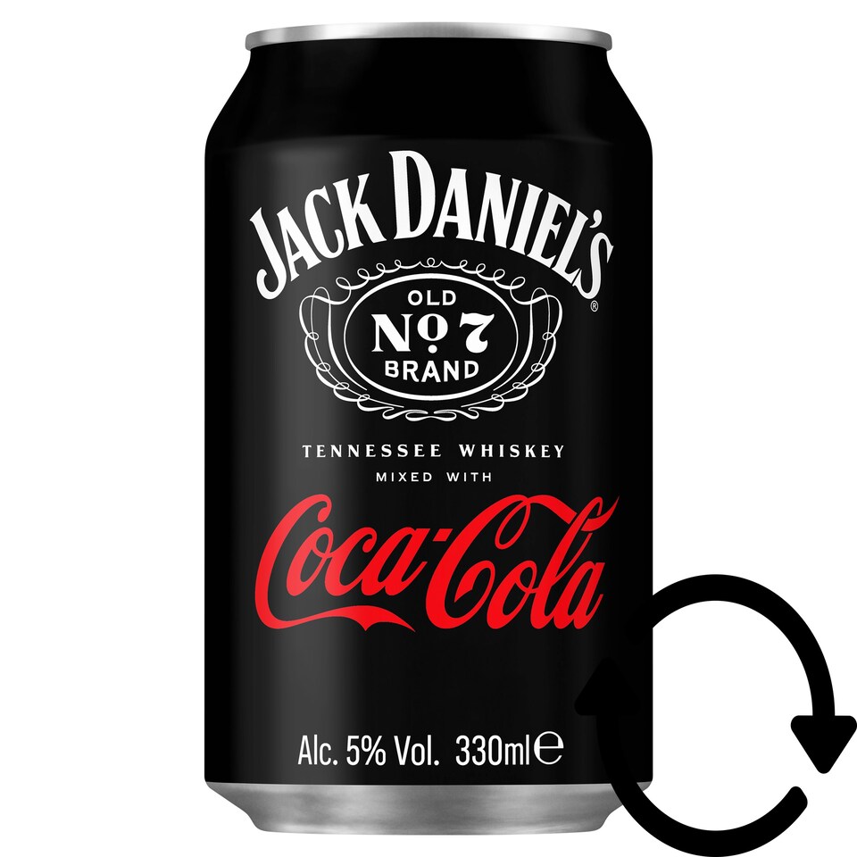 Coca-Cola és Jack Daniel's Tenessee Whiskey alkoholos szénsavas üdítőital 5% 330 ml