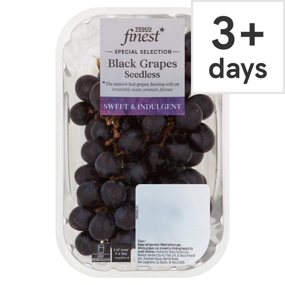 Tesco Finest Black Grapes Seedless 400G