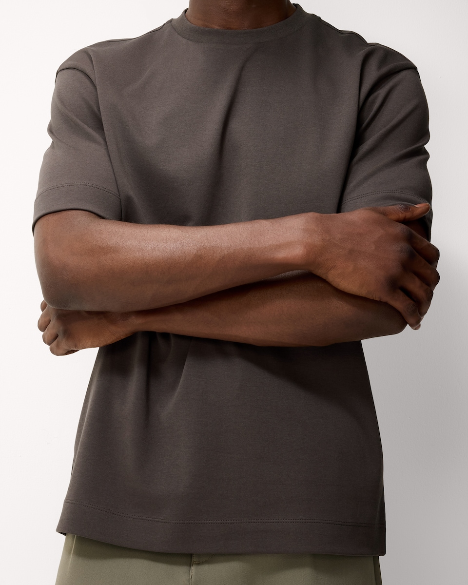 image 1 of F&F Pure Cotton Relaxed Fit T-Shirt in Brown
