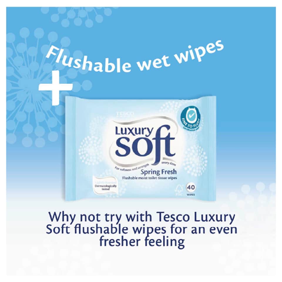 image 1 of Tesco Luxury Soft White Toilet Tissue 4 Rolls