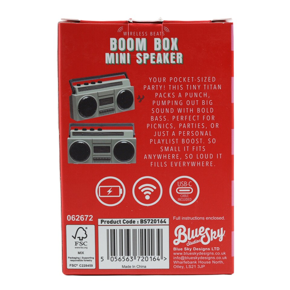 image 1 of Mini Boombox Bluetooth Speaker