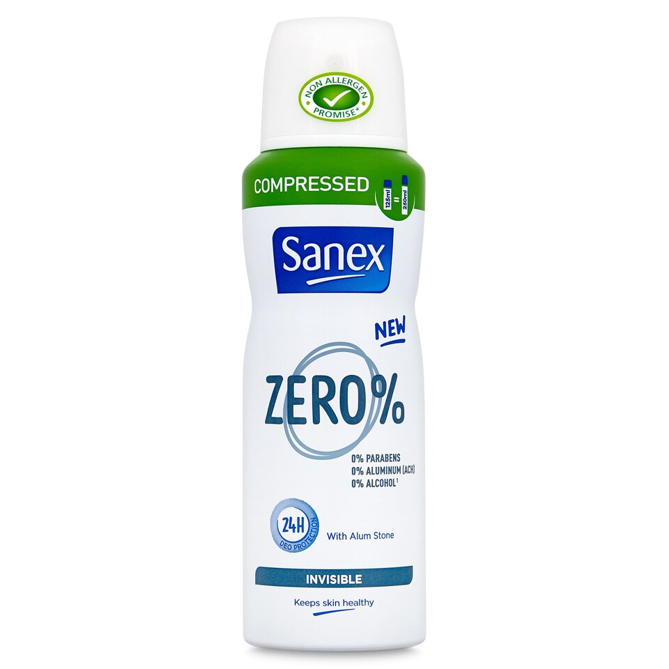 Sanex Deodorant Zero Invisible Dry 125Ml