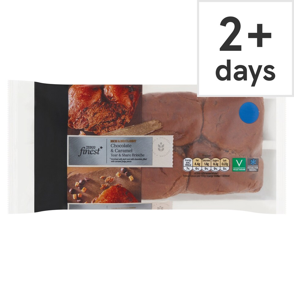 Tesco Finest Chocolate & Caramel Tear & Share Brioche Tesco Groceries