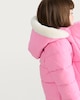 image 2 of F&F Girls Fluffy Hood Padded Shower Resistant Jacket in Pink
