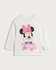 image 4 of Disney Minnie Mouse Print Pure Cotton Long Sleeved Top in White
