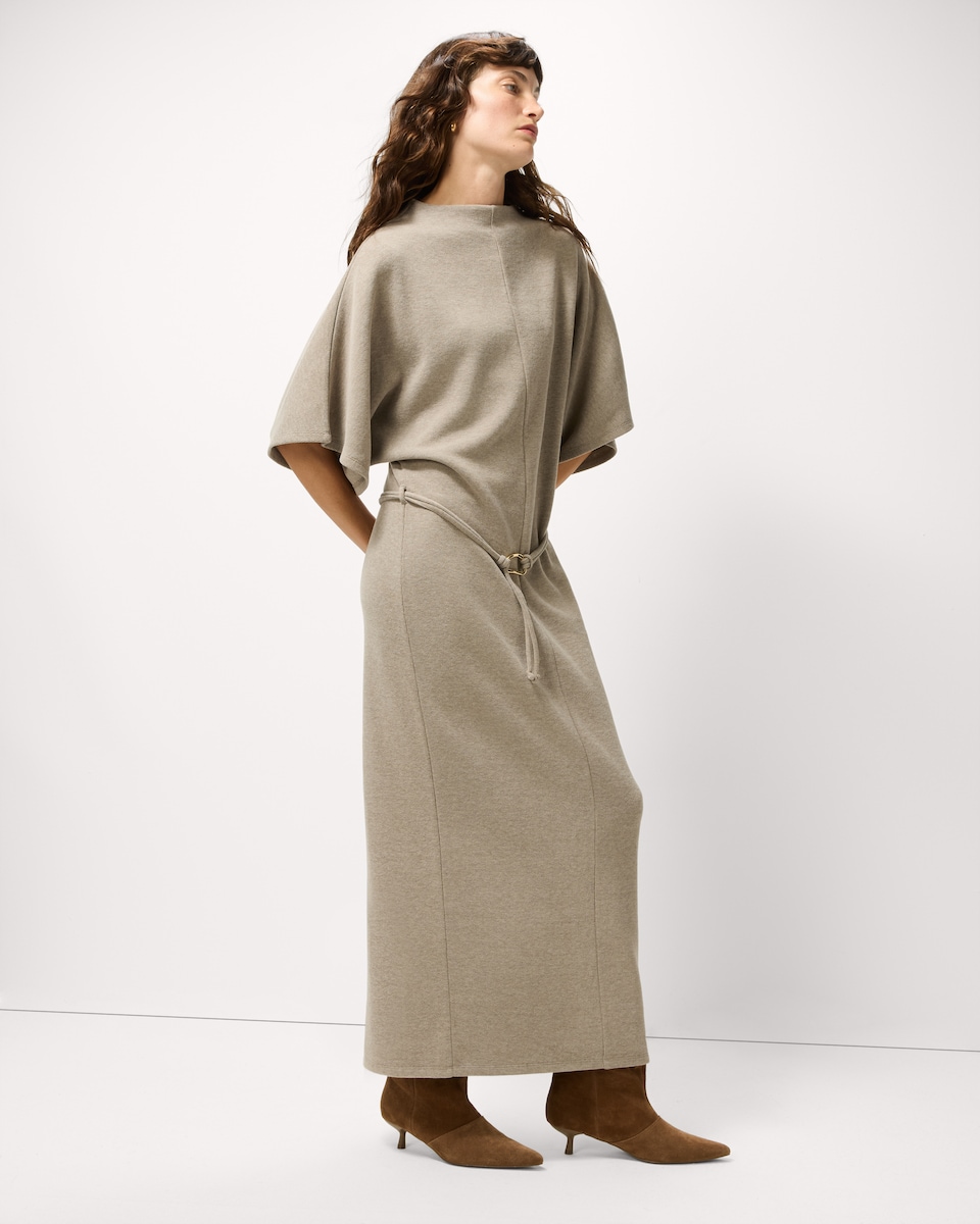 image 1 of F&F Brushed Cape Maxi Dress in Neutral