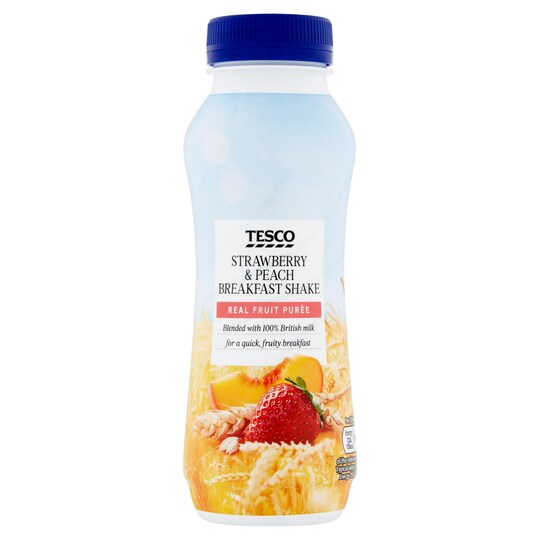 Tesco Strawberry & Peach Breakfast Drink 250Ml Tesco Groceries