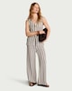 image 1 of F&F Textured Striped Wide Leg Co-ord Trousers in Multi Brown