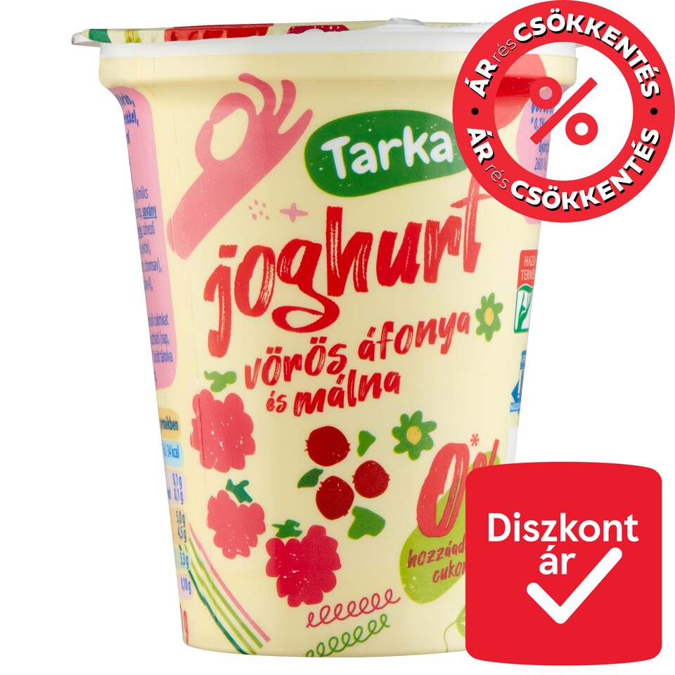 Tarka vörös áfonya és málna élőflórás sovány joghurt 150 g  1. kép