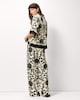 image 3 of F&F Floral Wide Leg Co-ord Trousers in Multi Black