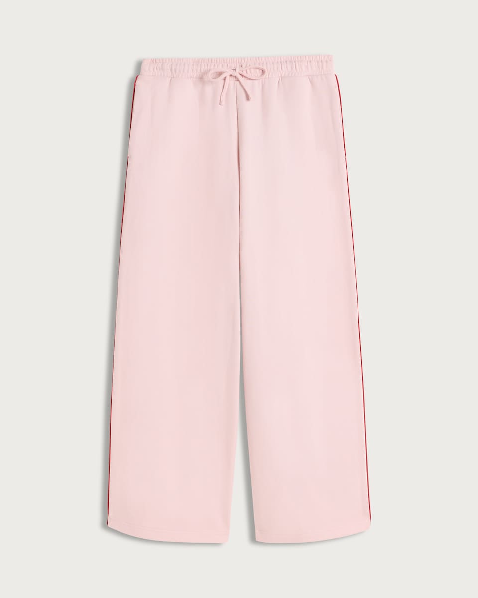 image 1 of OH ME OH MY Cotton Rich Wide Leg Drawstring Joggers in Pink