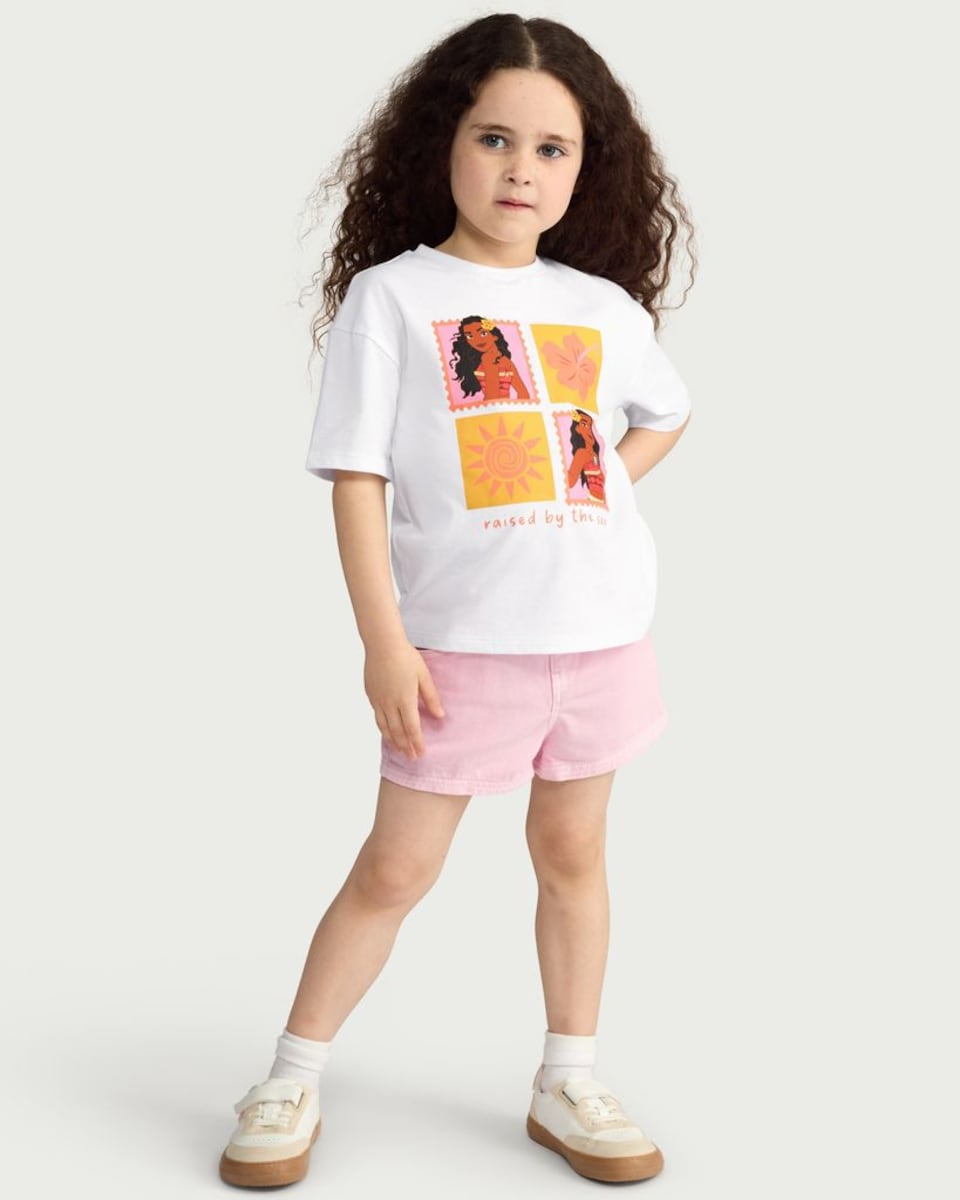 image 1 of Disney Moana Pure Cotton Printed T-Shirt in White