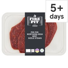 Tesco Fire Pit Piri Piri Northern Irish Beef Sizzle Steaks 360g