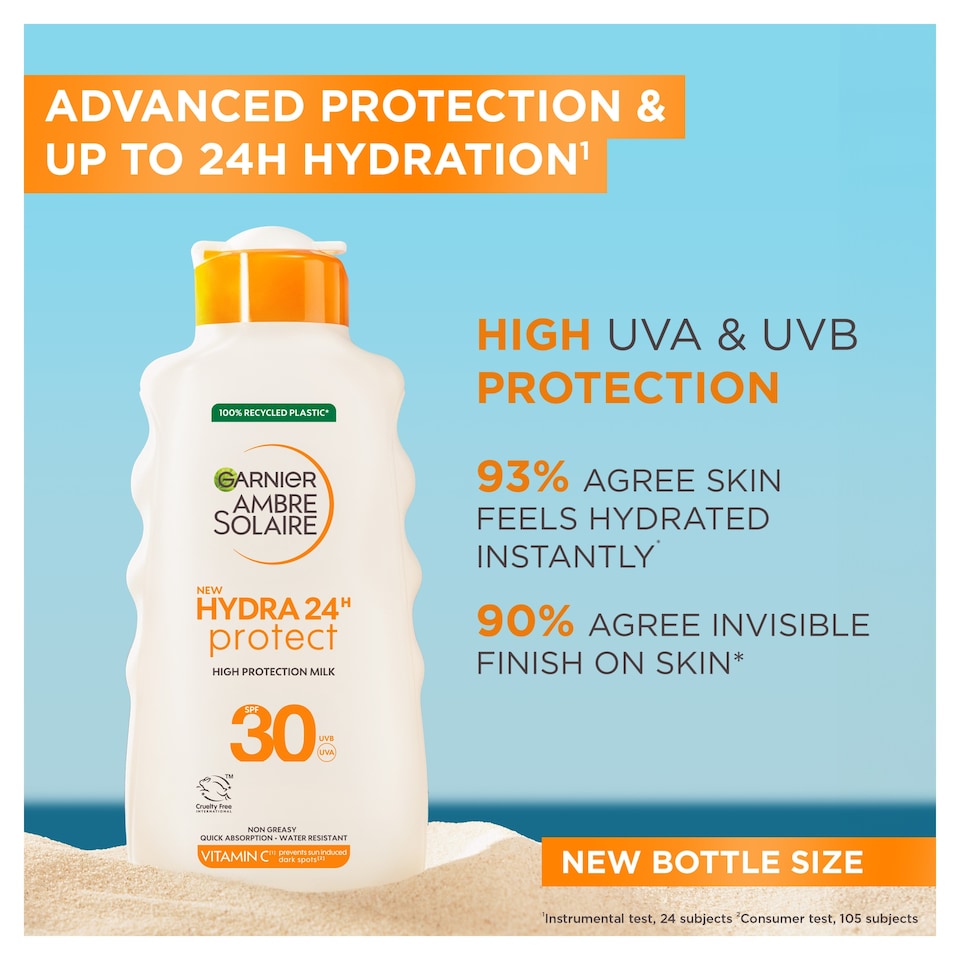 image 1 of Garnier Ambre Solaire Hydra 24h protect Lotion SPF30 400ml 