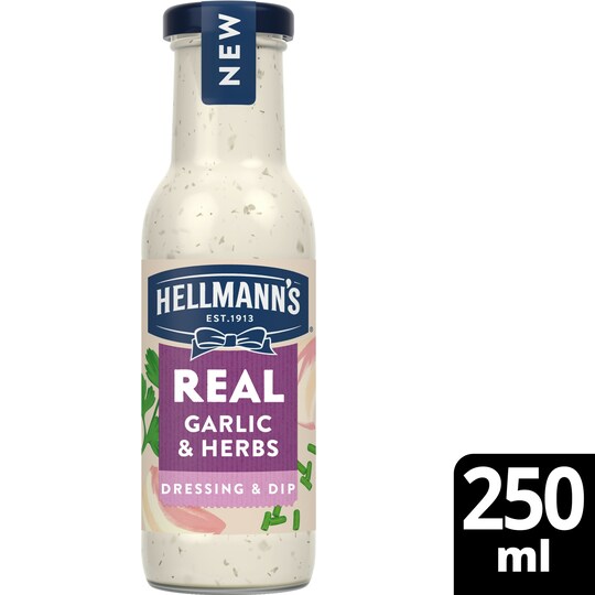 Hellmann's Real Garlic And Herb Dressing 250Ml Tesco Groceries