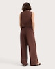 image 3 of F&F Contrast Stitching Super Wide Leg Co-ord Trousers in Chocolate