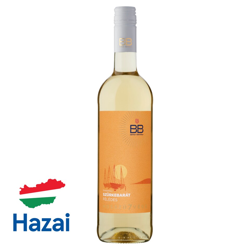 BB Hosszú7vége Dunántúli Szürkebarát félédes fehérbor 11,5% 0,75 l