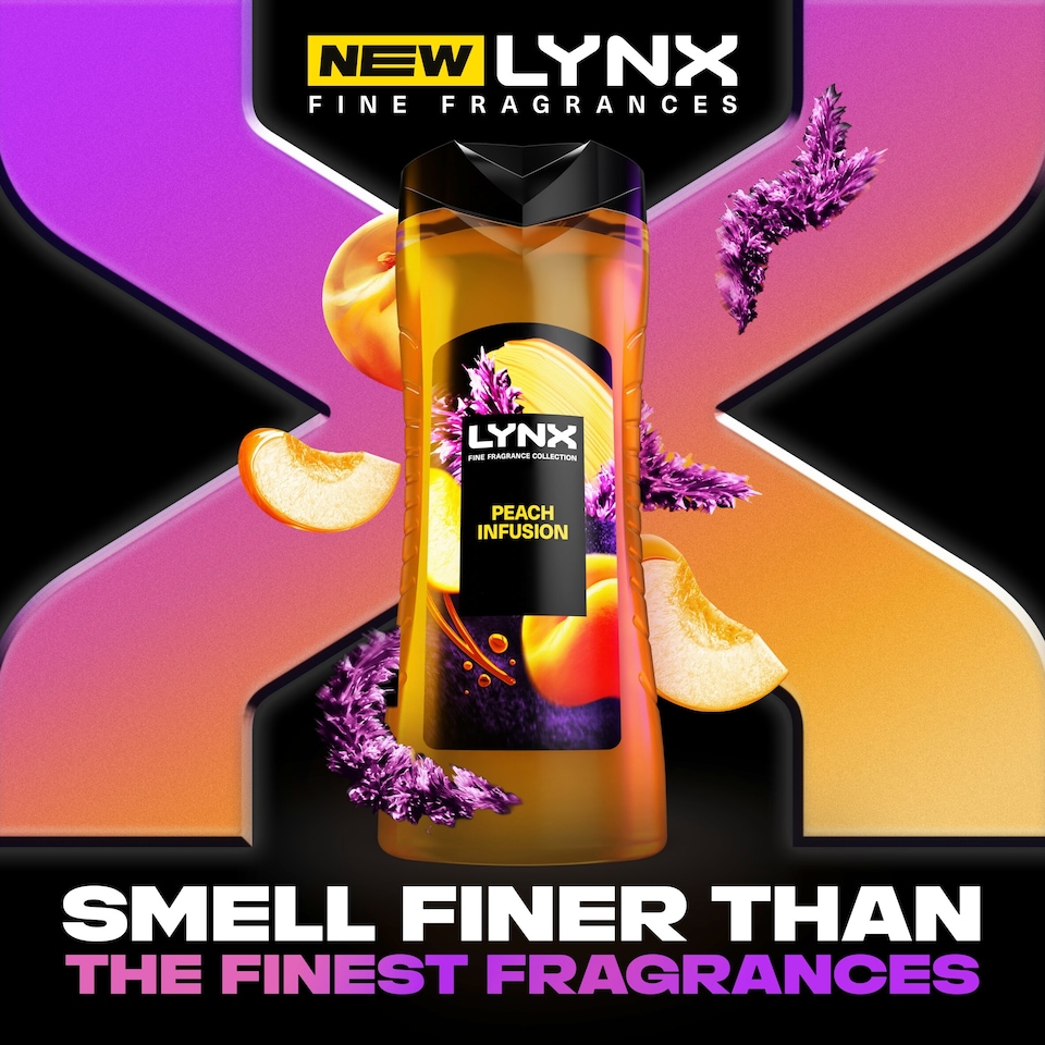 image 1 of Lynx Fine Fragrance Peach Infusion Body Wash 400ml