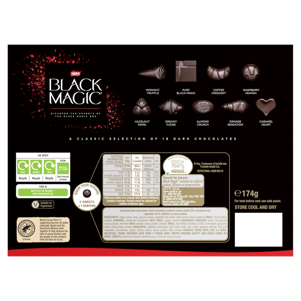 image 1 of Black Magic Dark Chocolate Box 348g