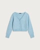 image 4 of F&F Knitted Fluffy V Neck Cardigan in Blue