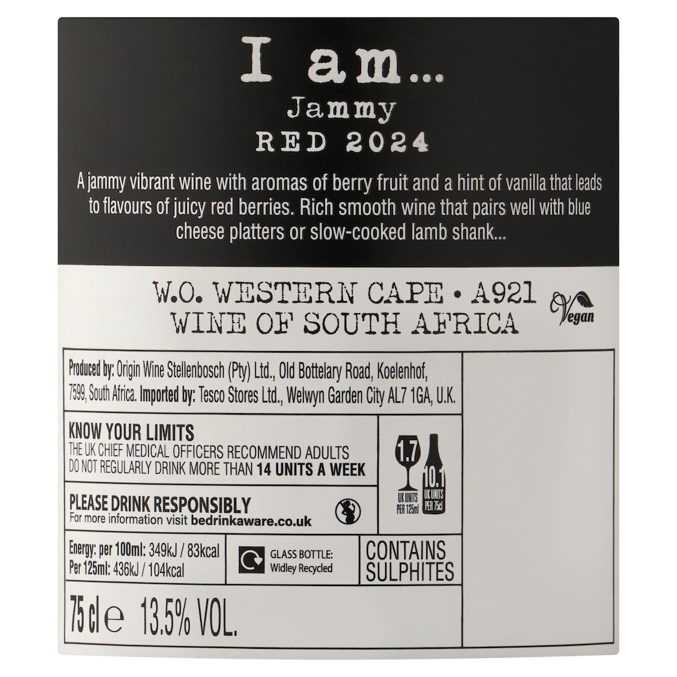 image 1 of I am Jammy Cape Red 75cl