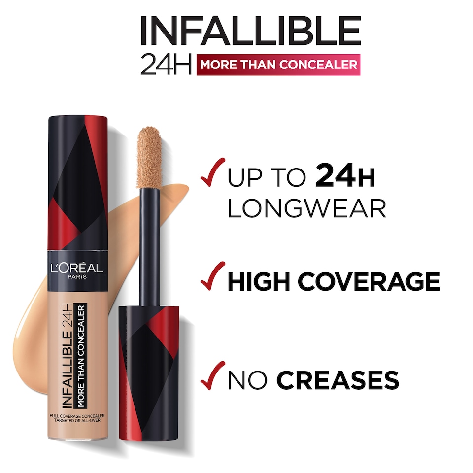 image 1 of L'Oréal Paris Infaillible 24H More Than Concealer, 327 Cool Rose, 11ml