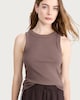 image 1 of F&F Cotton Rich Ribbed Racerback Vest in Mink