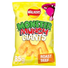 Walkers Monster Munch Giants Roast Beef Sharing Bag Crisps 85g