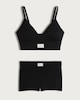 image 5 of F&F Contour Seamfree Weekend Ribbed Bralette and Shorts Set in Black