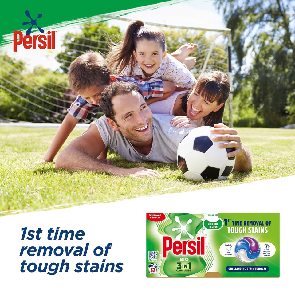 image 1 of Persil Bio 3 In 1 Laundry Washing Capsules 32 Washes 675.2G
