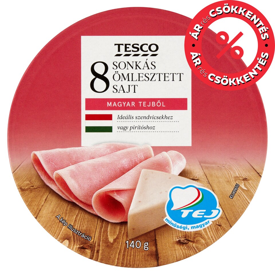 Tesco sonkás ömlesztett sajt 8 db 140 g