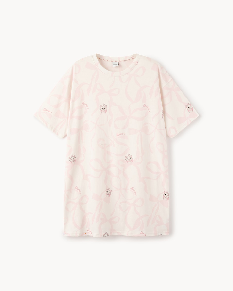image 1 of Disney Marie Pure Cotton Nightdress in Multi White