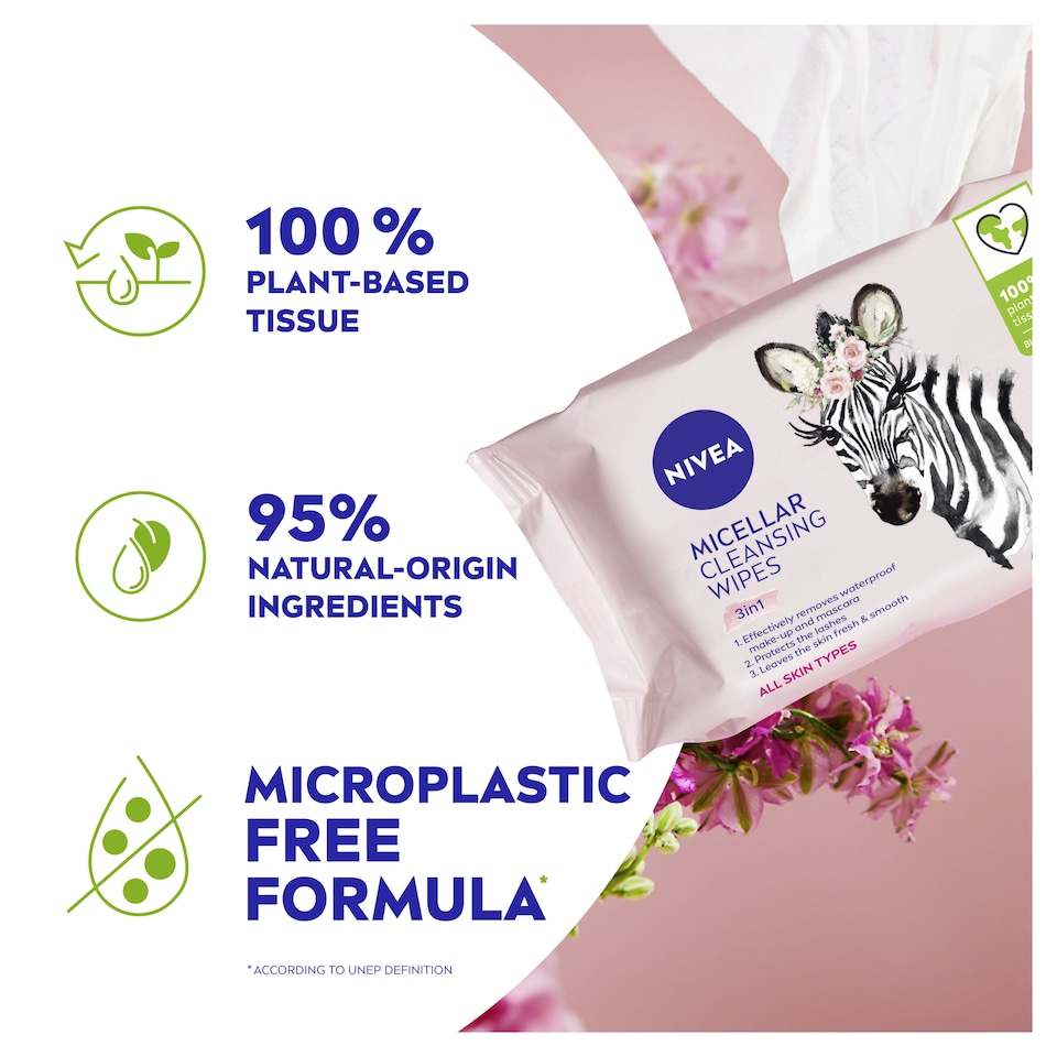 image 1 of NIVEA MicellAir Cleansing Face Wipes 25 Pack
