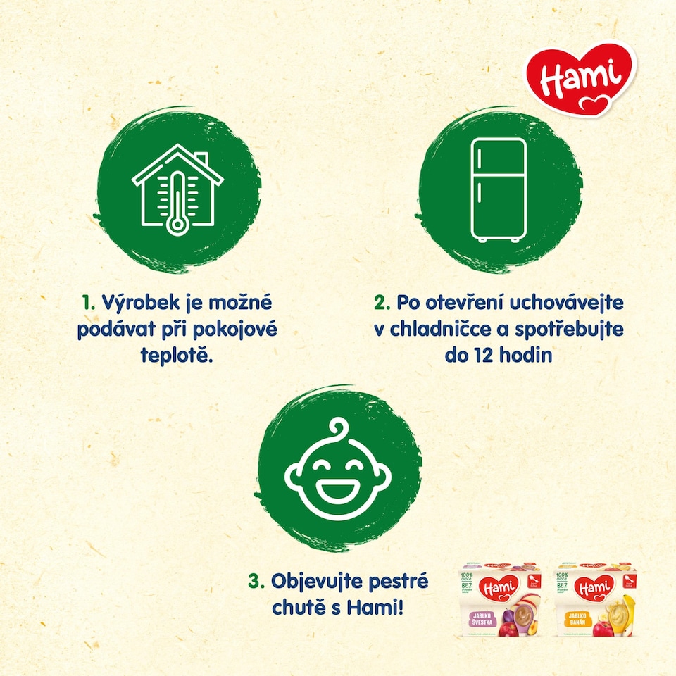 image 1 of HAMI apple and banana fruit puree 4x100 g