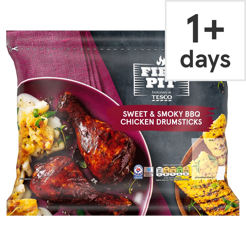 Tesco Fire Pit Sweet and Smoky BBQ Chicken Drumsticks 900g