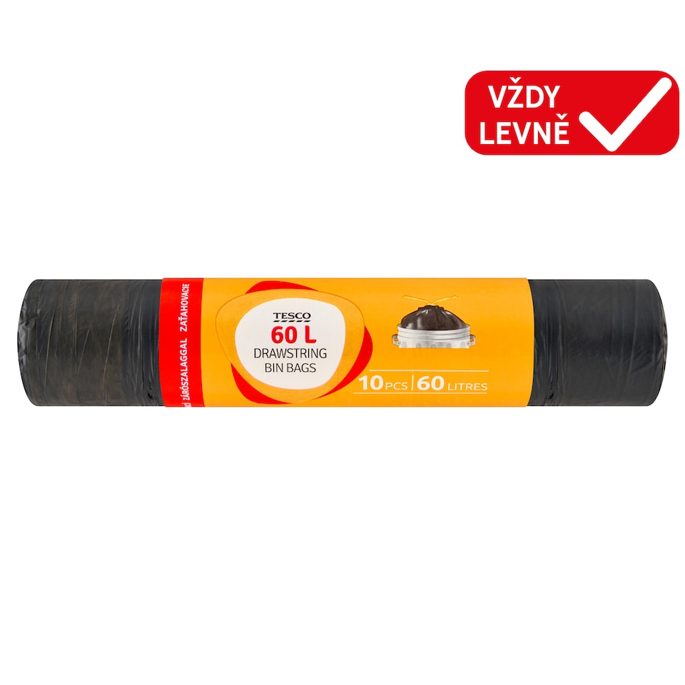 Tesco Zatahovací pytle na odpad 60 l 10 ks