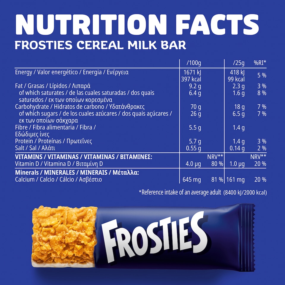 image 1 of Kellogg's Frosties Cereal Milk Bars 4 x 25g