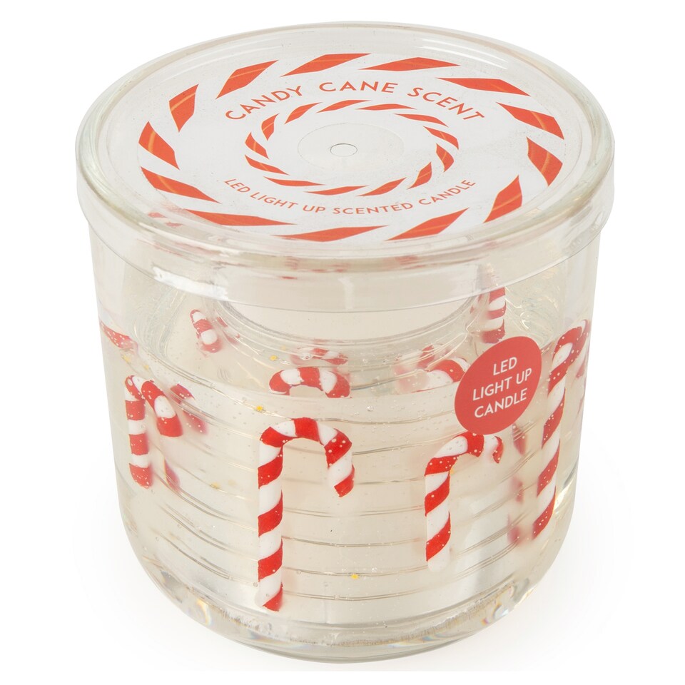 Candlelight Candy Cane Light Up Candle 70g
