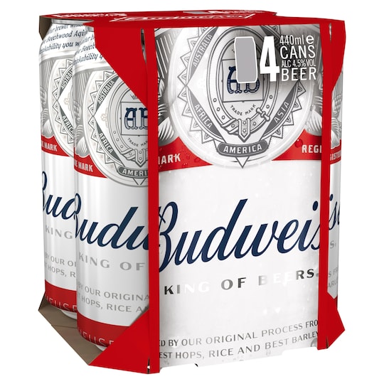 Budweiser 4X440ml Tesco Groceries